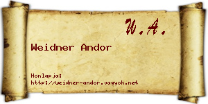 Weidner Andor névjegykártya